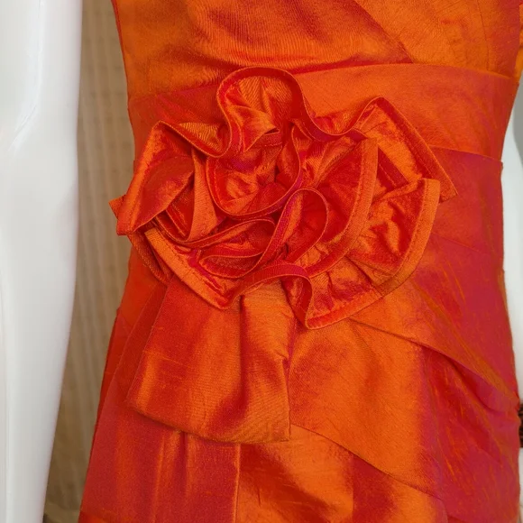 PHOEBE COUTURE "OPANGE" SILK COCKTAIL DRESS 4 - Picture 3 of 13